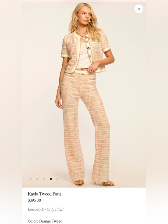 Ramy Brook Pants - Ramy Brook Tweed Wide-Leg Pants in Soft Orange